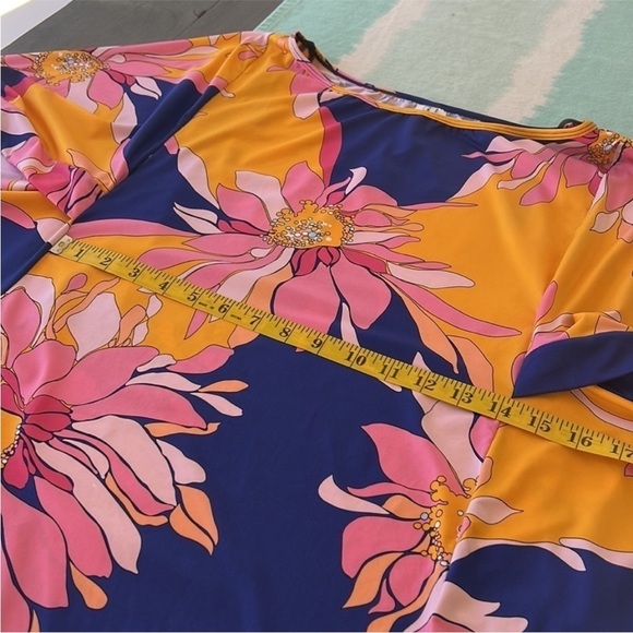 Trina Turk‎ Breeze Colorful Floral Print Tunic Top Swimsuit Cover Up Dress NWT - Picture 8 of 9